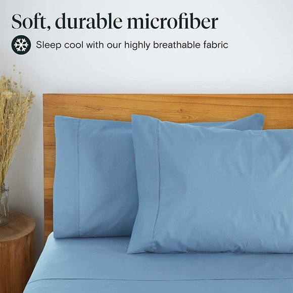 New 6 PC Hotel Soft Sheet Deep Set  Pockets 18" Eco Friendly Wrinkle Fr… - Picture 6 of 8